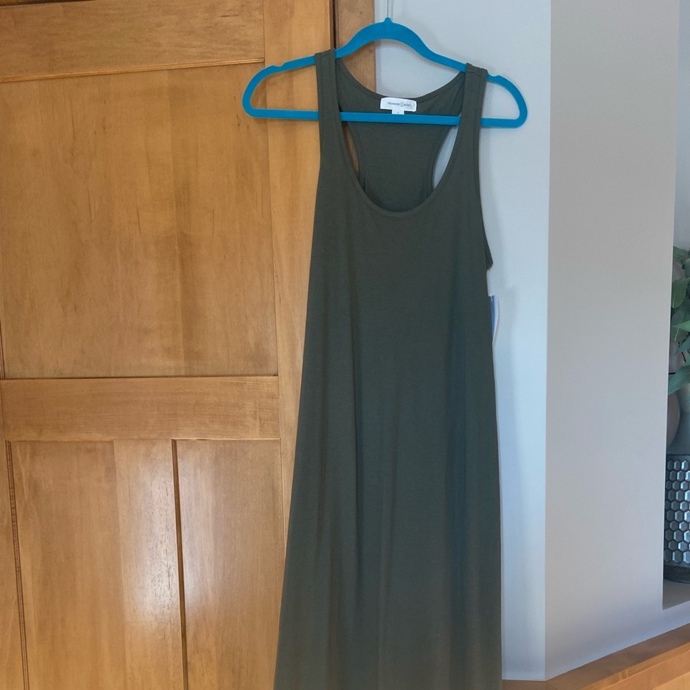 Full length olive tank sundress. Never worn.